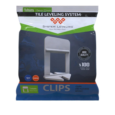 Fliesennivellier-XL-Clips 1,0 mm – Für Fliesen 15–22 mm