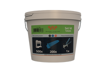 Tile Leveling System Set – Bucket with Clips 1mm, Wedges & Pliers