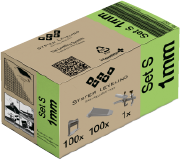 Tile Leveling System Set – Bucket with Clips 1mm, Wedges & Pliers