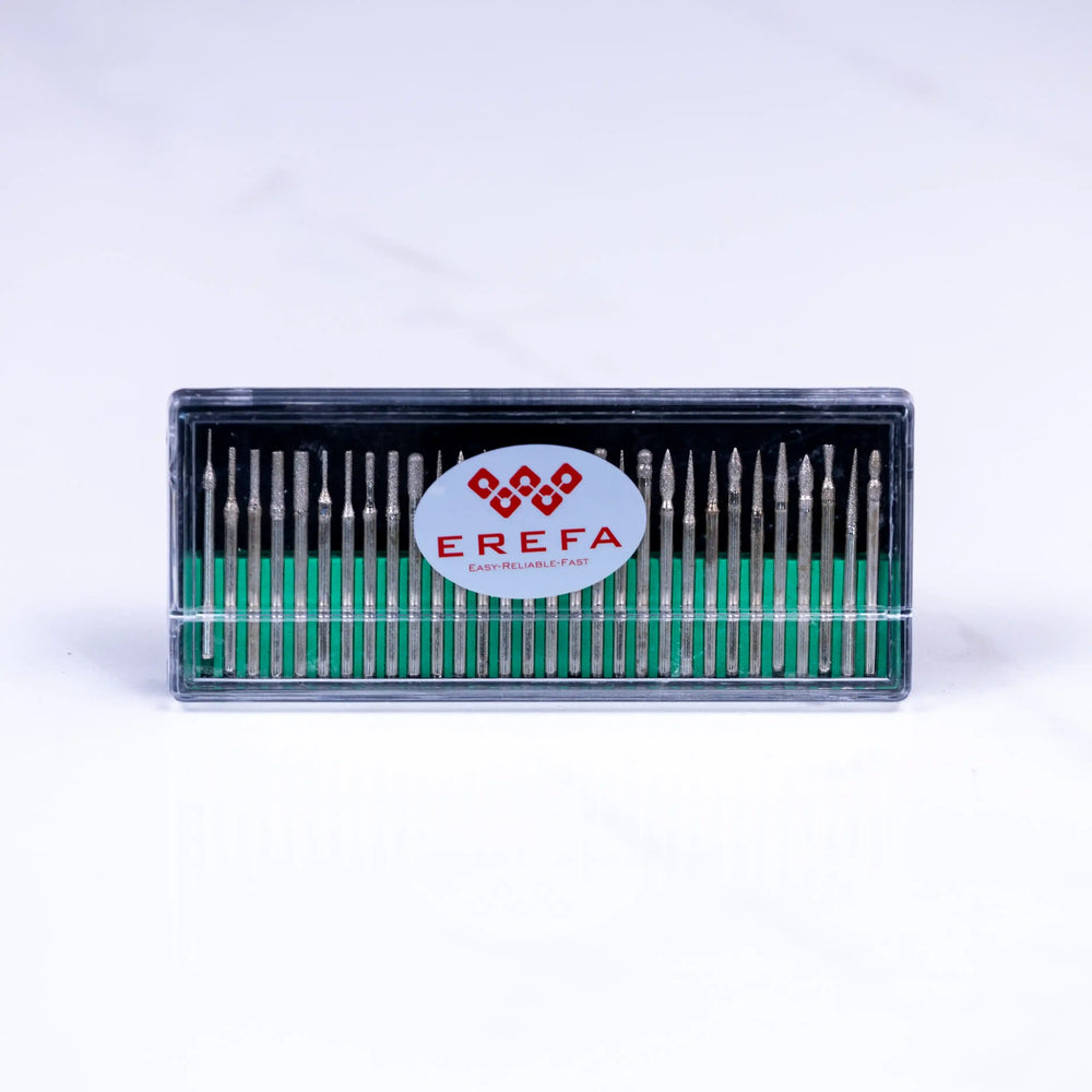 E1033 Diamantbohrer-Set, 30-teilig, mit 3-mm-Schaft für präzises Arbeiten